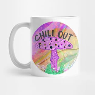 Chill Out Mushroom with Gems and Sequins Mug